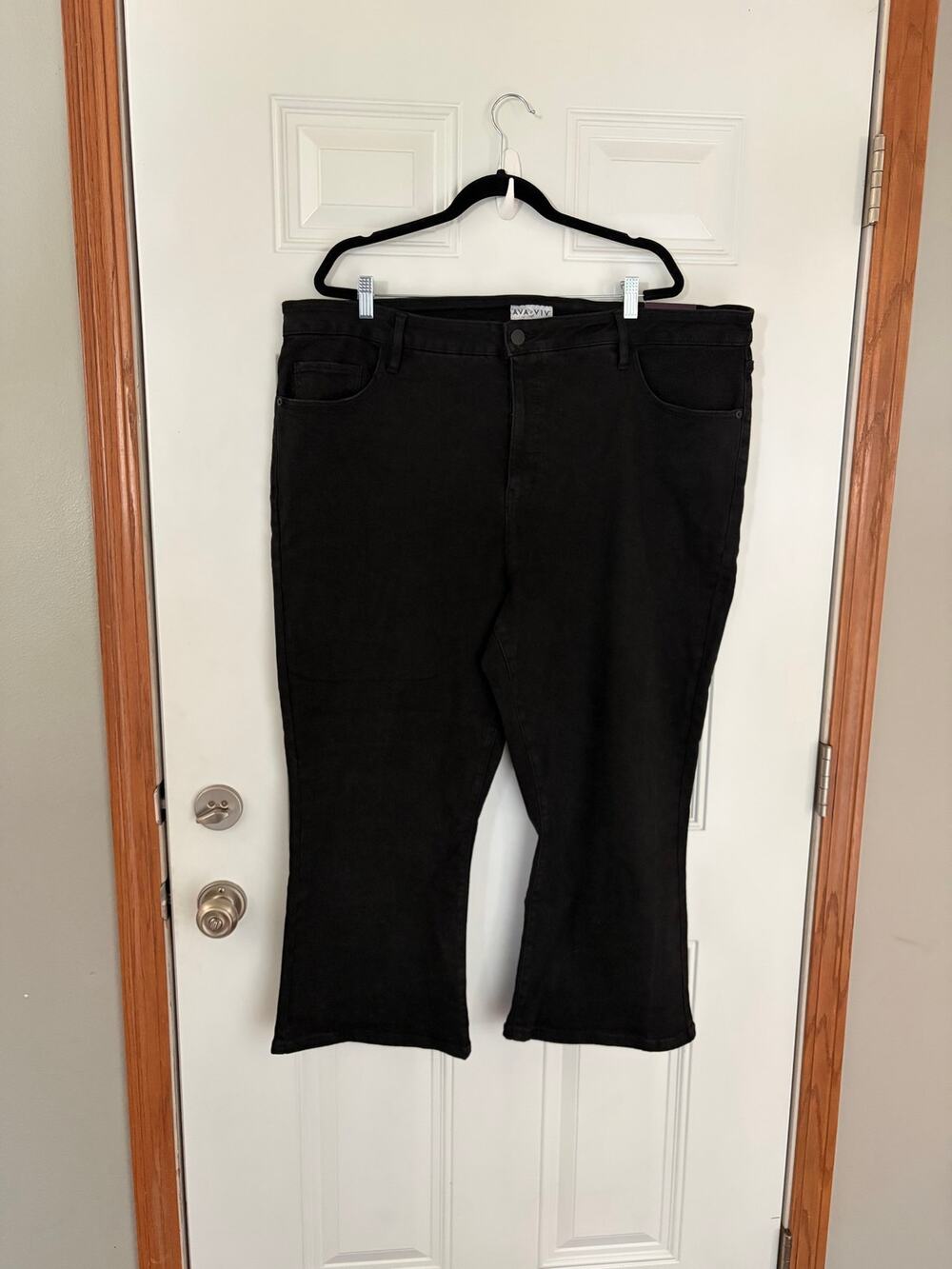 Women’s Ava & Viv 24W Black High-Rise Ankle Bootcut Jeans NWT